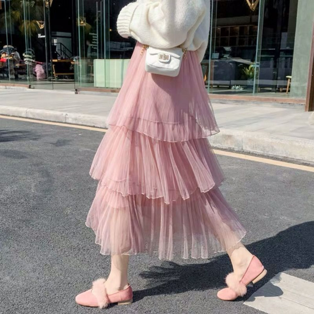 フェアリーメッシュケーキスカート(全４色) - momo collection