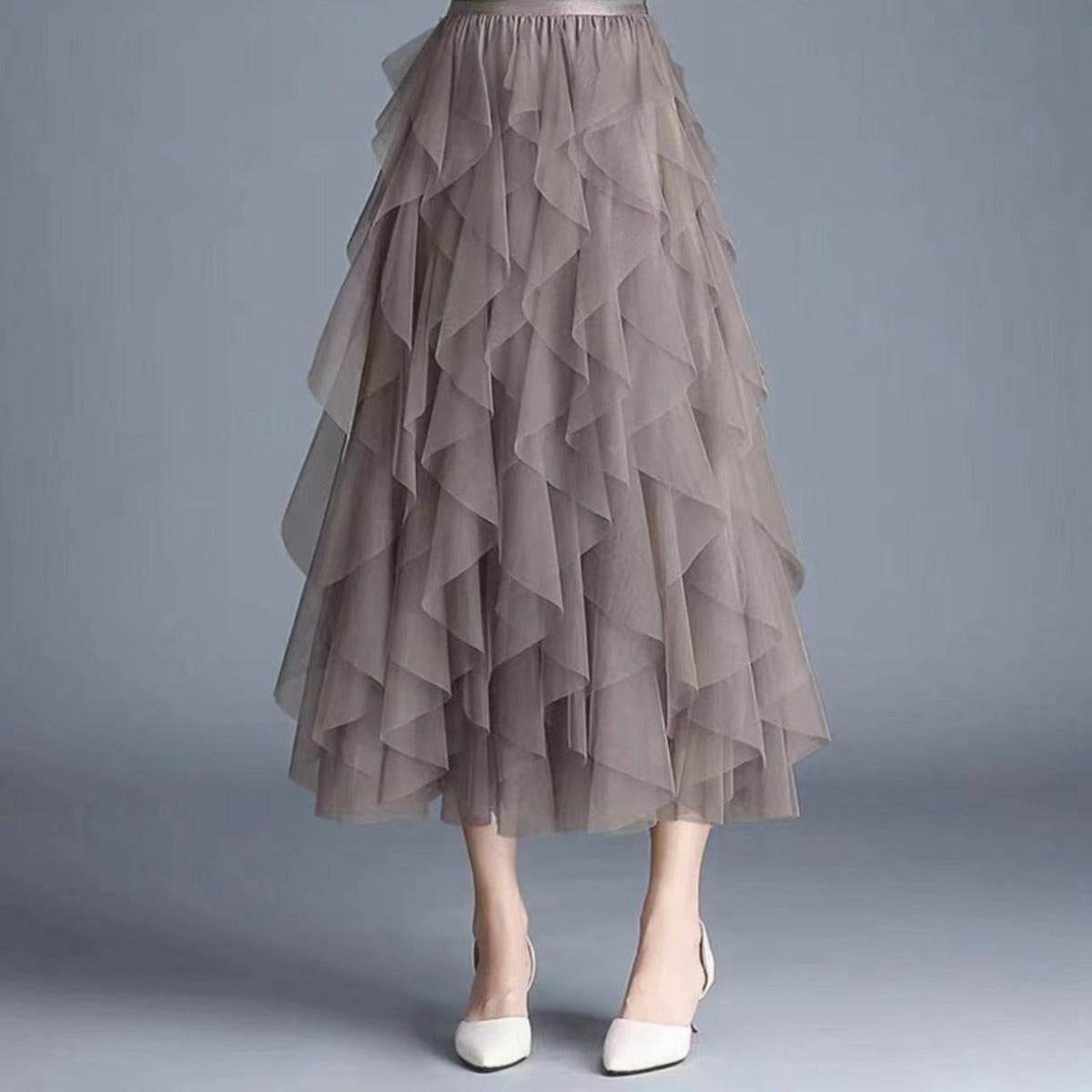 多層メッシュロングスカート(全６色) - momo collection