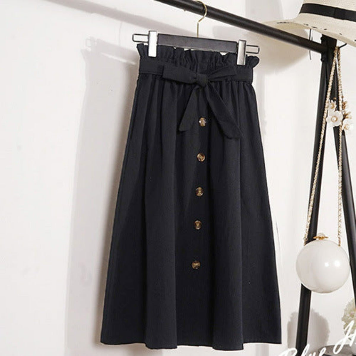 シングルブレストAラインオーバーニースカート(全６色) - momo collection