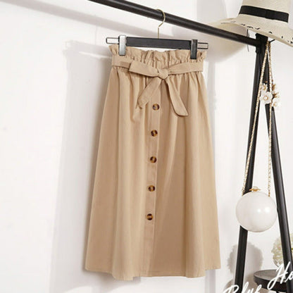 シングルブレストAラインオーバーニースカート(全６色) - momo collection