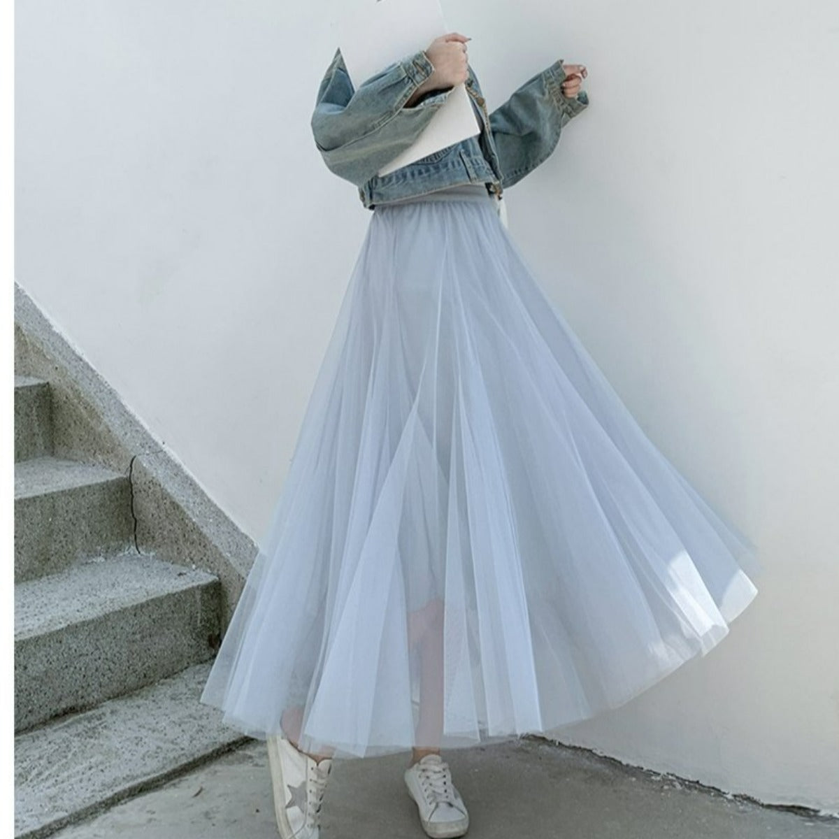 メッシュのプリーツフェアリースカート - momo collection