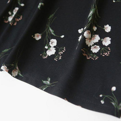 シックな花柄ロングボトムスカート