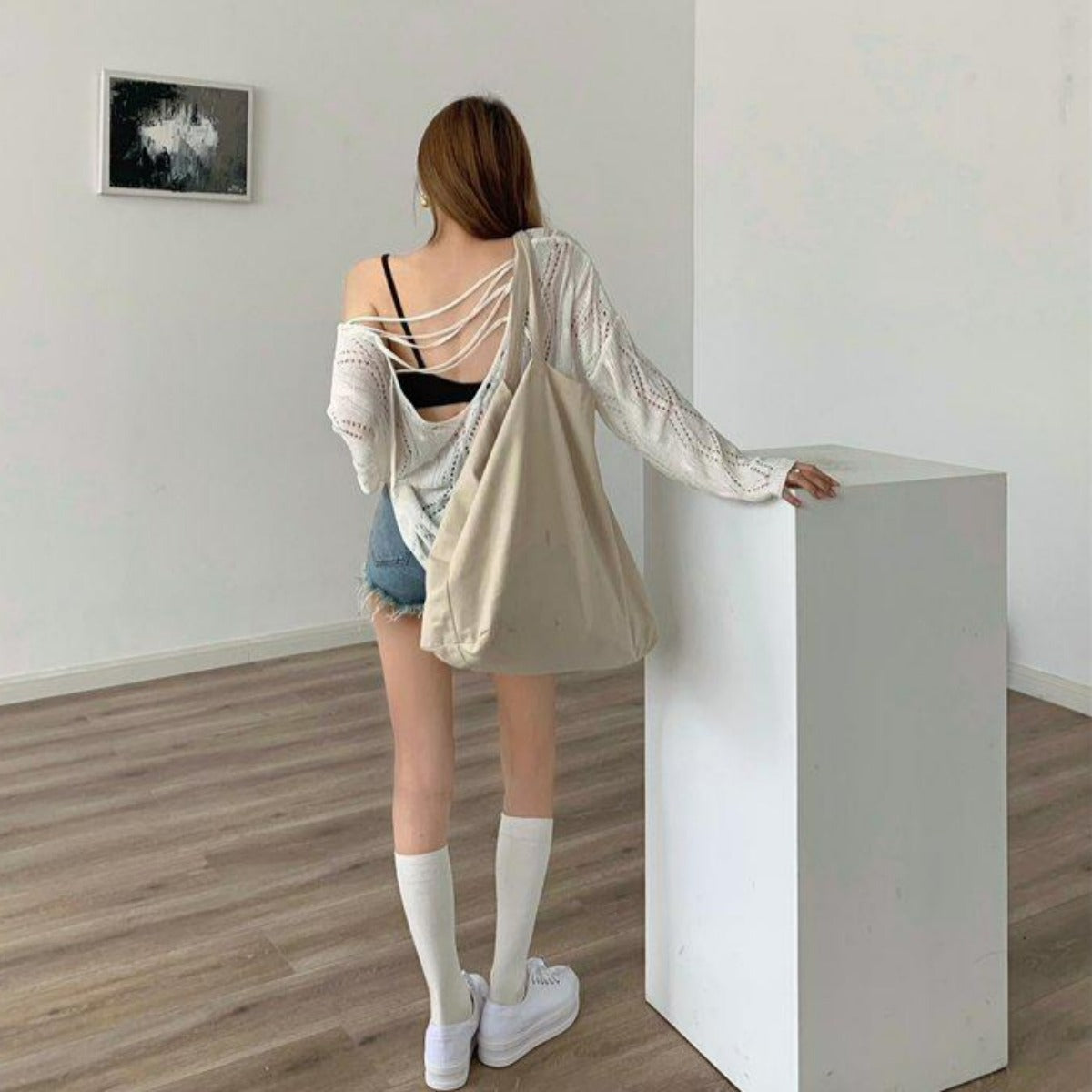 薄手レイジースタイルホルタートップセーター - momo collection